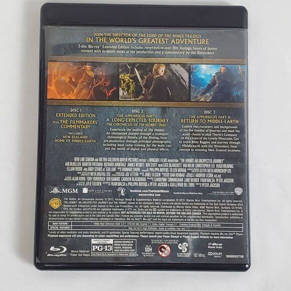 The Hobbit: An Unexpected Journey (Blu-ray, Extended Edition, 3-Disc Set) - Picture 4 of 4
